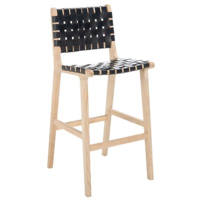 SAV2474593 Alder & Ore Heloisa Leather Bar Stool - Color: Bla sku SAV2474593