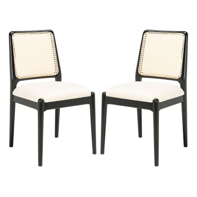 Alder & Ore Josefa Rattan Dining Chair, Set of 2 - Color: Black