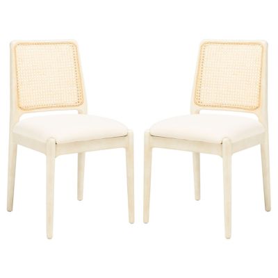 Alder & Ore Josefa Rattan Dining Chair, Set of 2 in White