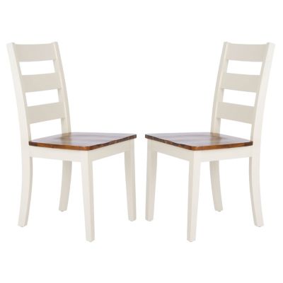 Alder & Ore Margarida Ladder Back Dining Chair, Set of 2 - Color: White