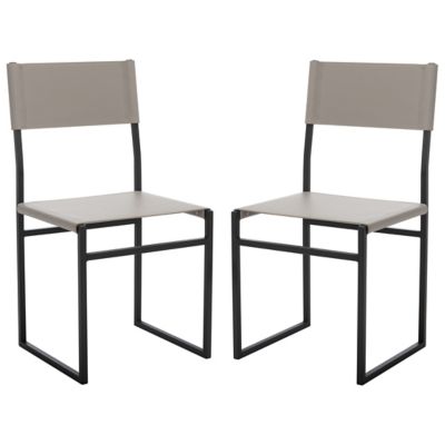 Alder & Ore Cintia Leather Dining Chair, Set of 2 - Color: Grey