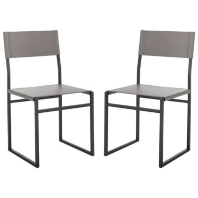 Alder & Ore Cintia Leather Dining Chair, Set of 2 - Color: Grey