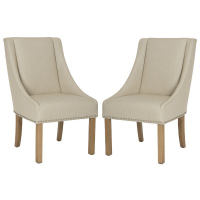 Alder & Ore Soraia 20-Inch H Sloping Arm Dining Chair, Set of 2 - Color: Be