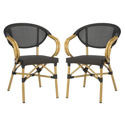 Alder & Ore Bowdoin Outdoor Armchair, Set of 2 - Color: Black