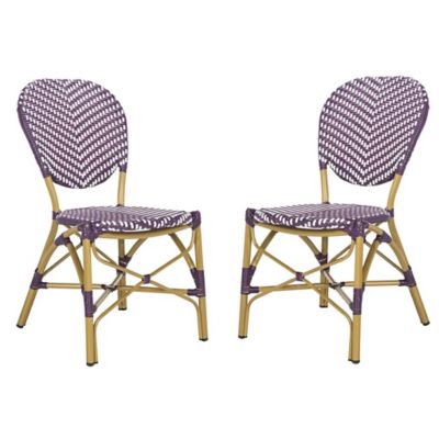 Alder & Ore Fowler French Outdoor Side Chair, Set of 2 - Color: Purple