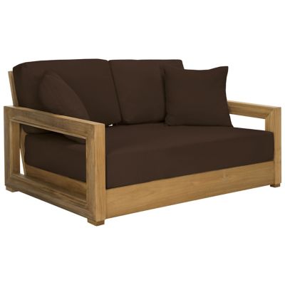 Alder & Ore Anglim Outdoor Brazilian Teak 2-Seat Sofa - Color: Brown