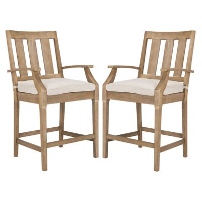 Alder & Ore Canebrake Salvador Patio Outdoor Counter Stool, Set of 2 in Whi