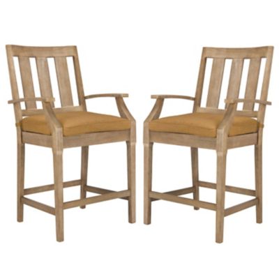 Alder & Ore Canebrake Salvador Patio Outdoor Counter Stool, Set of 2 in Bro