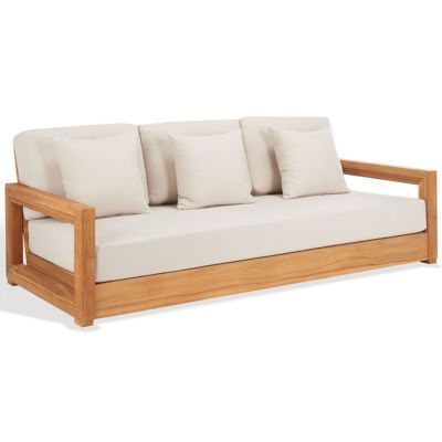 Alder & Ore Anglim Brazilian Teak Outdoor 3-Seat Sofa - Color: Beige