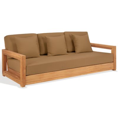 Alder & Ore Anglim Brazilian Teak Outdoor 3-Seat Sofa - Color: Brown
