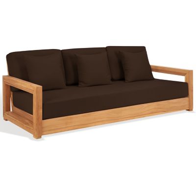 Alder & Ore Anglim Brazilian Teak Outdoor 3-Seat Sofa - Color: Brown