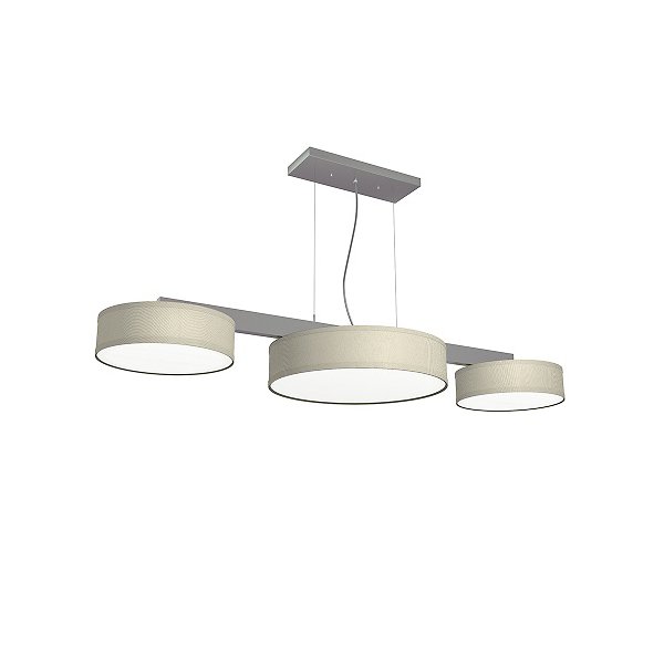 Dexter Triple Shade Linear Chandelier - Color: Cream - Size: 3 light - Seascape Lamps SL_DEX_CR