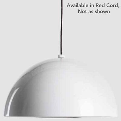 Dome Pendant (Shiny White/Red Cord/Small)-OPEN BOX RETURN