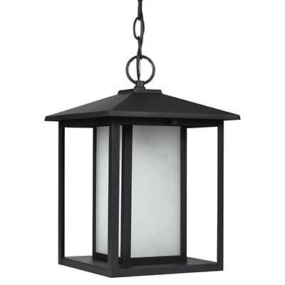Hunnington Outdoor Pendant with Etched Seeded Glass