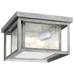 Hunnington Outdoor Flushmount with Clear Seeded Glass