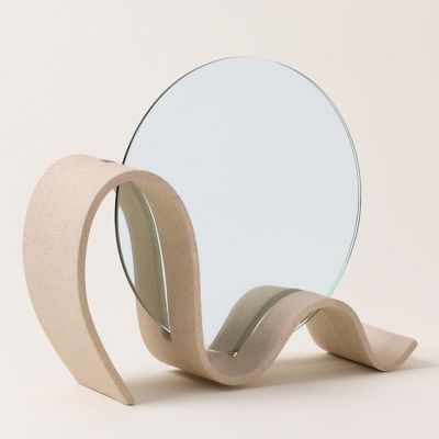 SIN Wavee Tabletop Mirror - Color: Beige - MIR-WAVEE-SAND