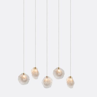 Shakuff Crystal Shell Linear Chandelier Light - Color: Clear - Size: 4 " - CS5-5MW-SC-4CL