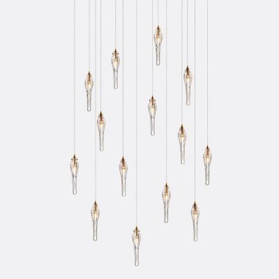 Shakuff Spear SP 14 Multi-Light Pendant Light - Color: Clear - Size: 14 lig