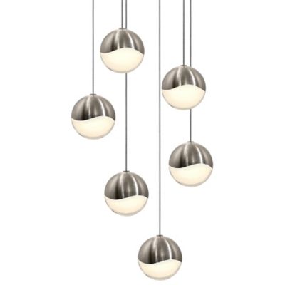 SONNEMAN Lighting Grapes LED 6 Light Round Multipoint Pendant Light 291513 MED Size Medium