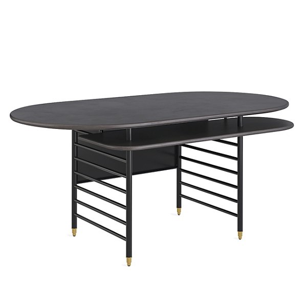 Steelcase Frank Lloyd Wright Racine Executive Desk - Color: Black - Size: 