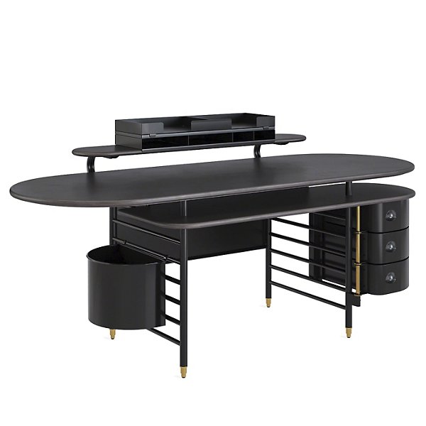 Steelcase Frank Lloyd Wright Racine Desk with Storage and Accessories - Col
