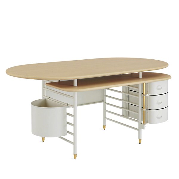 Steelcase Frank Lloyd Wright Racine Executive Desk with Storage - Color: Be