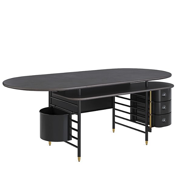 Steelcase Frank Lloyd Wright Racine Executive Desk with Storage - Color: Bl