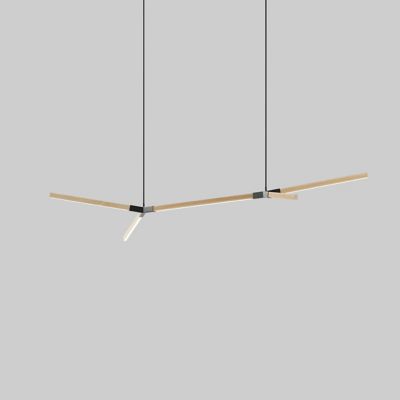 Bough Double Pendant Light - Color: Beige - Size: Middle - Stickbulb MID-DBL-BOUGH-MA-MB-2700-120-SB-036-F