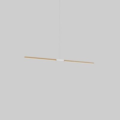 6 Foot LED Linear Chandelier Light - Color: Beige - Stickbulb PEND-6FT-MA-BN-3000-120-SB-036-F