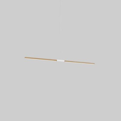 6 Foot LED Linear Chandelier Light - Color: Beige - Stickbulb PEND-6FT-MA-PN-3000-120-SB-036-F