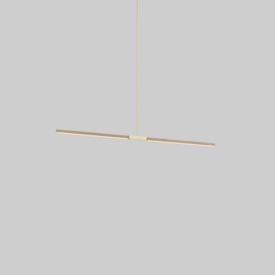 6 Foot LED Linear Chandelier Light - Color: Beige - Stickbulb PEND-6FT-MA-BB-3000-120-SB-036-F