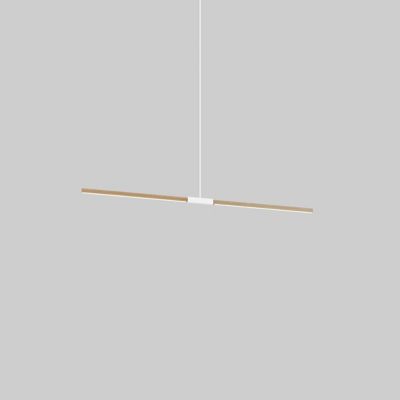 6 Foot LED Linear Chandelier Light - Color: Beige - Stickbulb PEND-6FT-MA-WH-3000-120-SB-036-F