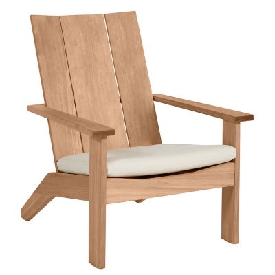 Summer Classics Ashland Teak Adirondack Outdoor Lounge Chair in Silver