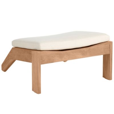 Summer Classics Ashland Teak Adirondack Outdoor Ottoman in Silver