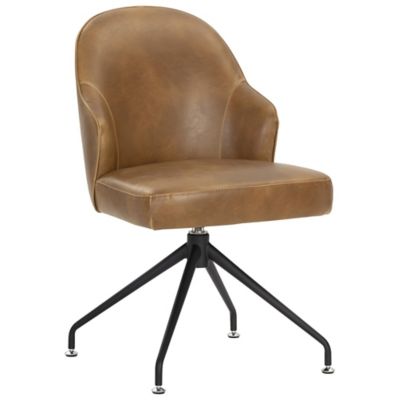 SUN2568517 Sunpan Bretta Swivel Dining Chair - Color: Brown - sku SUN2568517