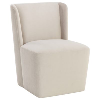 Sunpan Amita Wheeled Dining Chair - Color: Beige - 109898