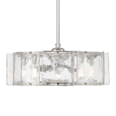 Savoy House Genry Chandelier with Fan - Color: Silver - Blade Color: Silver