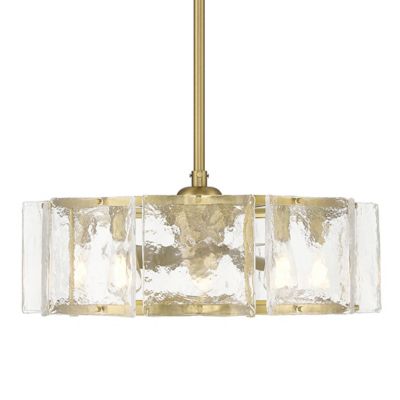 Savoy House Genry Chandelier with Fan - Color: Brass - Blade Color: Gold - 