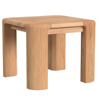 Sunset West Natural Teak Outdoor End Table in Brown
