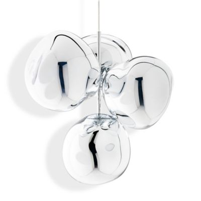 Tom Dixon Melt LED Chandelier - Color: Silver - Size: Small - MEC01CH-CUSM4