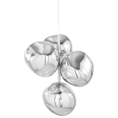 Tom Dixon Melt LED Chandelier - Color: Silver - Size: Mini - MEC04CH-CUSM4