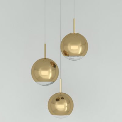 Tom Dixon Mirror Ball Round LED Multi-Light Pendant Light - Color: Gold - S