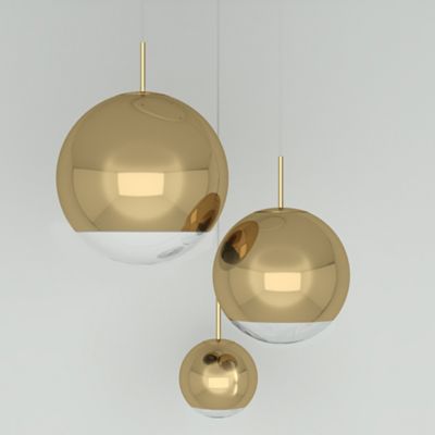 Tom Dixon Mirror Ball Range Round LED Multi-Light Pendant Light - Color: Go