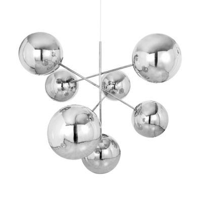 Tom Dixon Globe LED Chandelier - Color: Silver - Size: Large - GLC02CH-CUSM