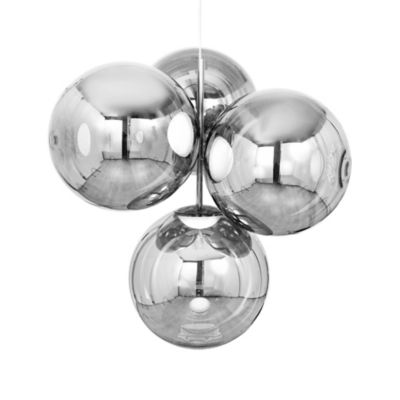 Tom Dixon Globe LED Chandelier - Color: Silver - Size: Small - GLC01CH-CUSM