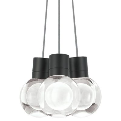 Visual Comfort Modern Mina Multi-Light Pendant Light in Clear, Size: 3 light