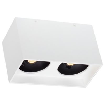 Visual Comfort Modern Exo Dual LED Flushmount Light in White