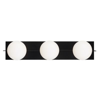 Visual Comfort Modern Orbel Vanity Light in Black, Size: 3 light