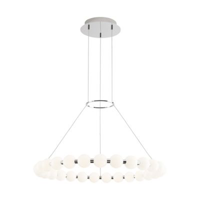 Visual Comfort Modern Orbet LED Chandelier in Silver, Size: 30"