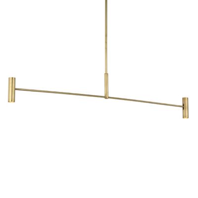 Visual Comfort Modern Ponte Large LED Linear Chandelier in Brass, Size: 4 light